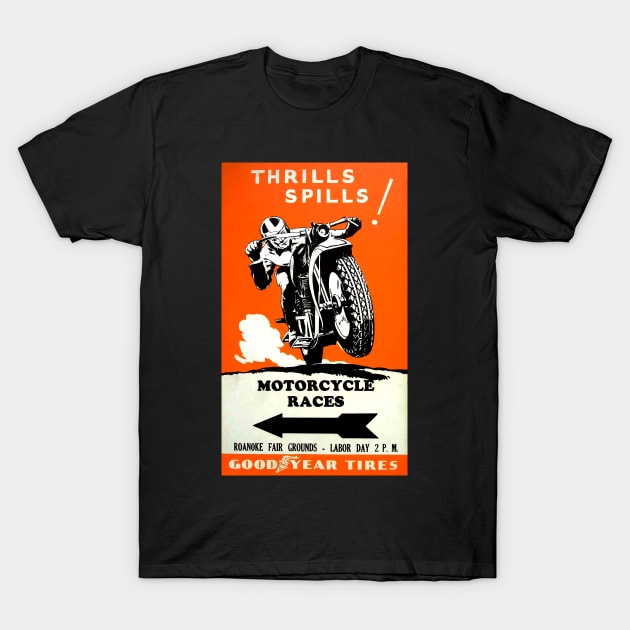 Motorcycle Races Vintage Poster T-Shirt by FASTER